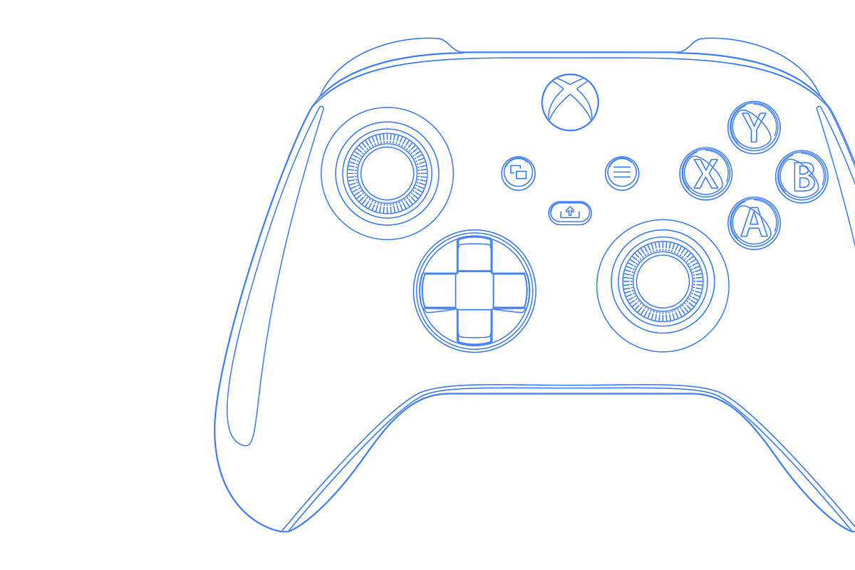 XboxX-Controller Vector Drawing, a Sport Illustration by _//_//\/\_//_//\/\ (Photo 2 of 2)