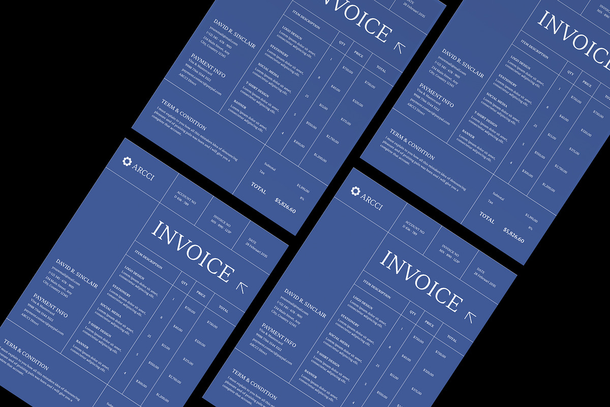 Blue Simple Invoice, a Stationery Template by Neermana (Photo 4 of 4)