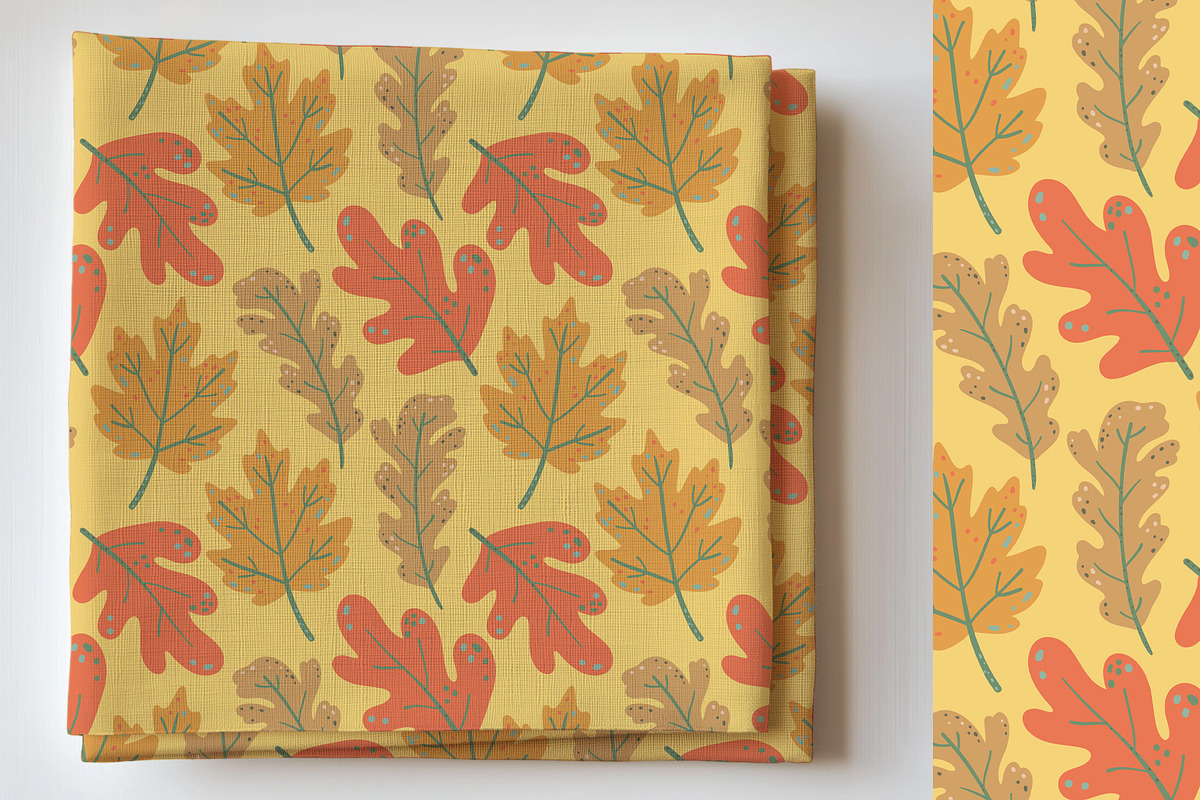 Autumn Leaves clipart & patterns, a Seasonal Illustration by Carpet Tapete Pretzel (Photo 5 of 11)