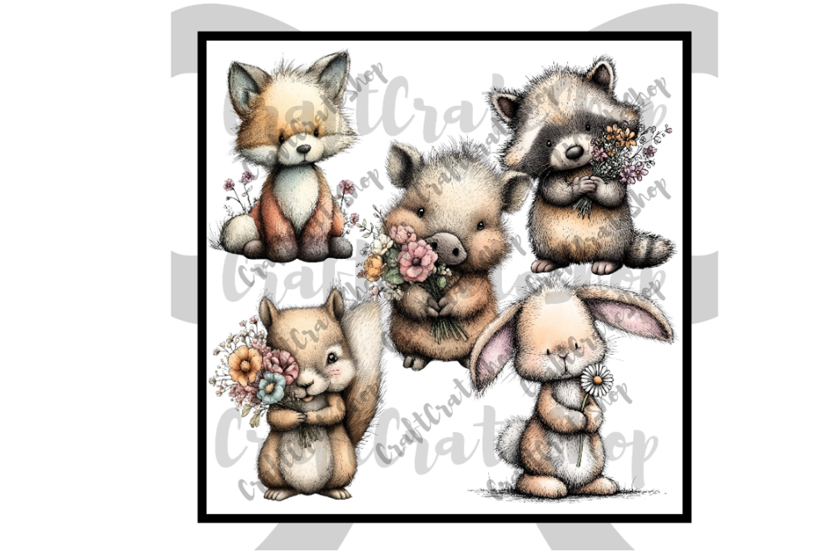 Whimsical Spring Woodland Animals, an Illustration by CraftCrateShop (Photo 2 of 6)