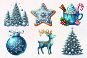 Blue Christmas Clipart Sublimation, an Illustration by Dream Creation (Thumbnail 7 of 7)