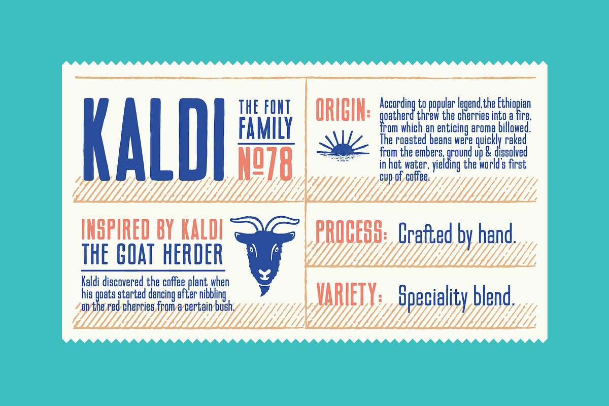 Kaldi Font Family preview 2