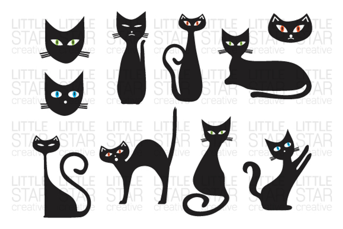 Mod Cats, an Outline Icon by Little Star Creative (Photo 2 of 2)