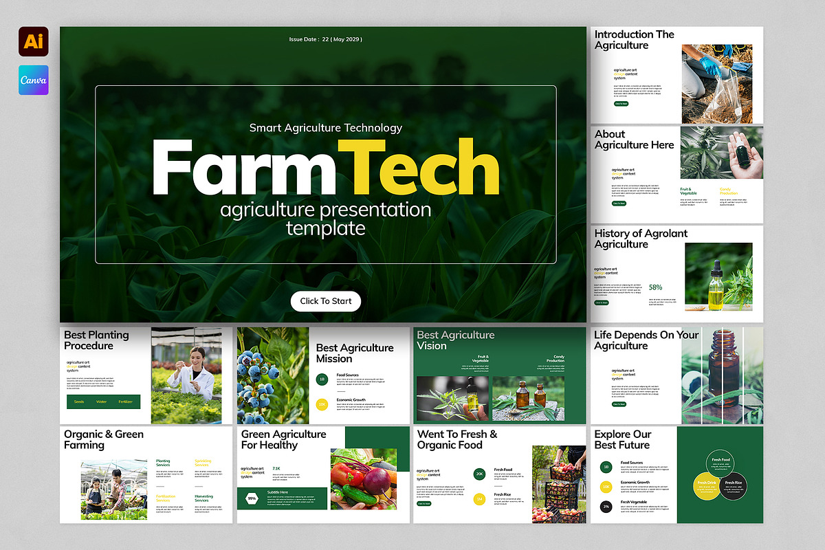Agriculture Presentation Template, a Presentation Template by E-Type (Photo 1 of 5)
