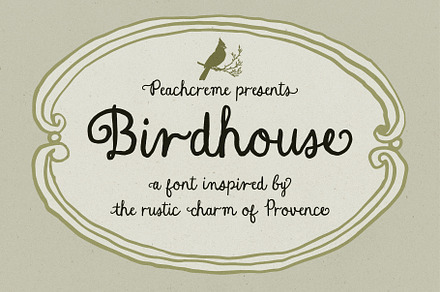 Birdhouse // Handwritten font, a Handwritten Font by PeachCreme