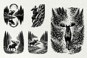 Moose Scenes SVG Graphics, an Animal Illustration by DENIDigitalArtSudio (Thumbnail 5 of 6)