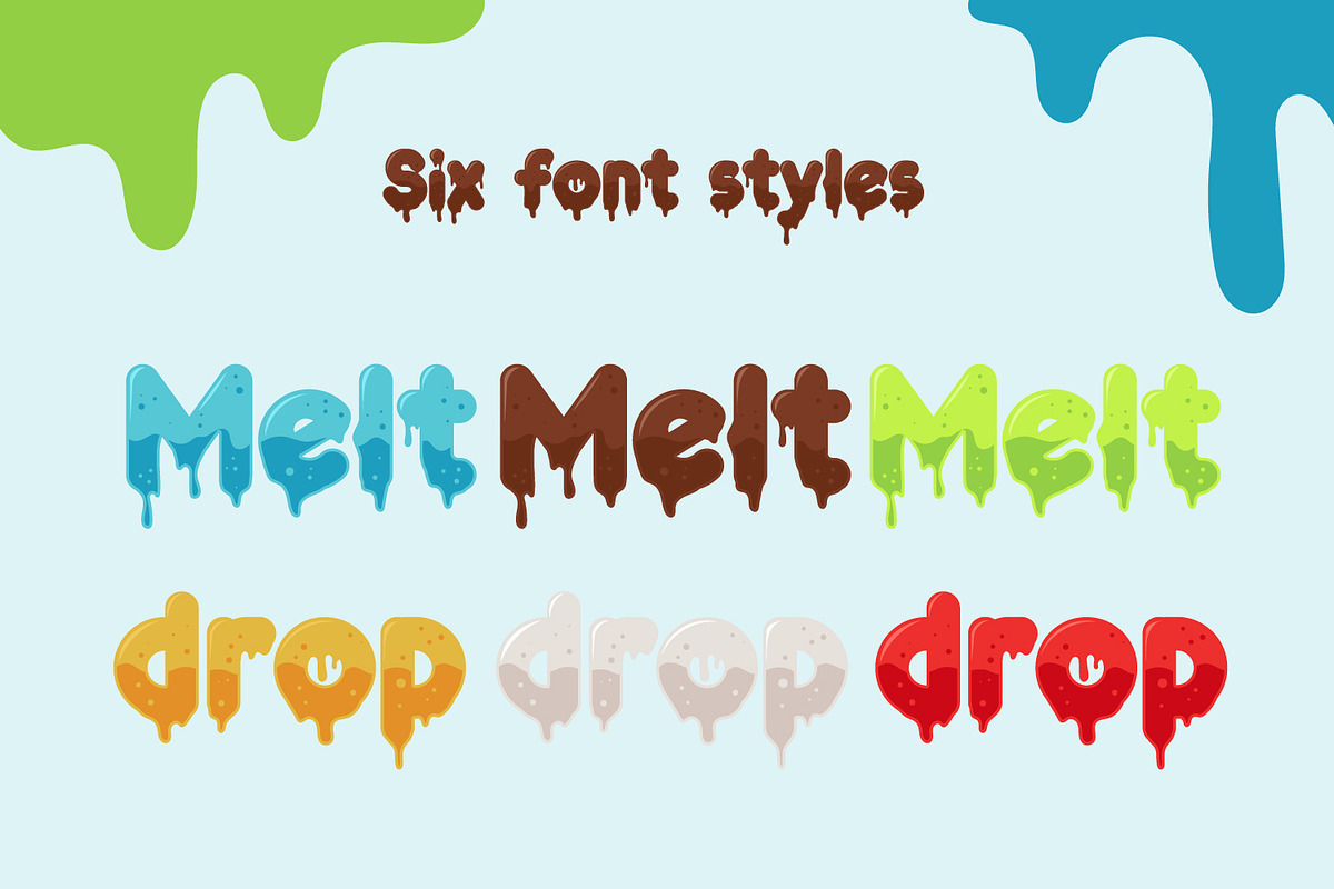 Melted Drop – Melting Color Font, a Handwritten Font by Rashdrawn (Photo 3 of 8)