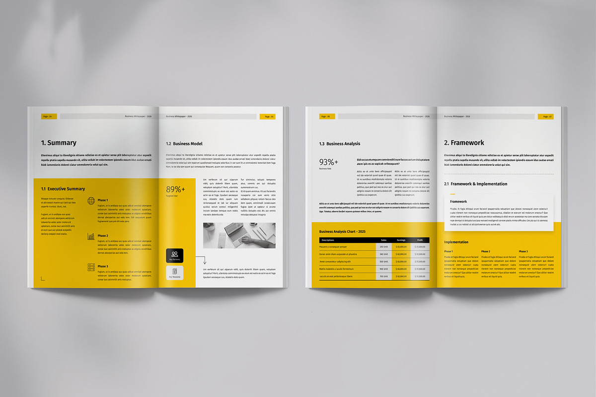 Whitepaper | Canva, Word, InDesign, a Brochure Template by OrcShape (Photo 5 of 17)