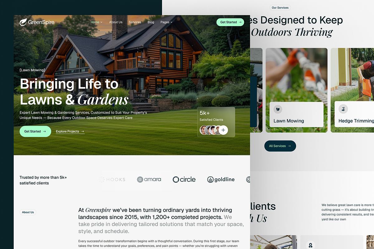 GreenSpire — Landscaping Figma, an UI Kit Template by Pentaclay (Photo 1 of 4)