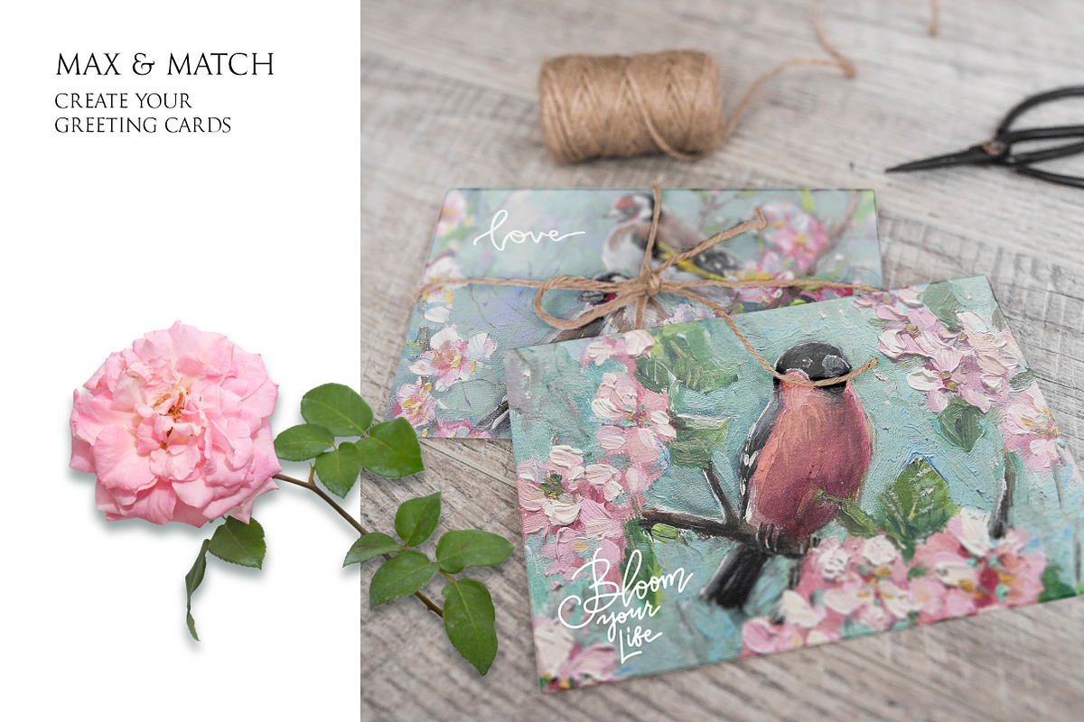 Birds welcome Spring - oil painting, an Animal Illustration by Lana Sham (Photo 7 of 13)