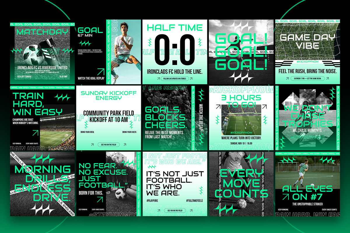 Football Instagram Template Kit, a Social Media Template by Nenjo Studio (Photo 4 of 5)