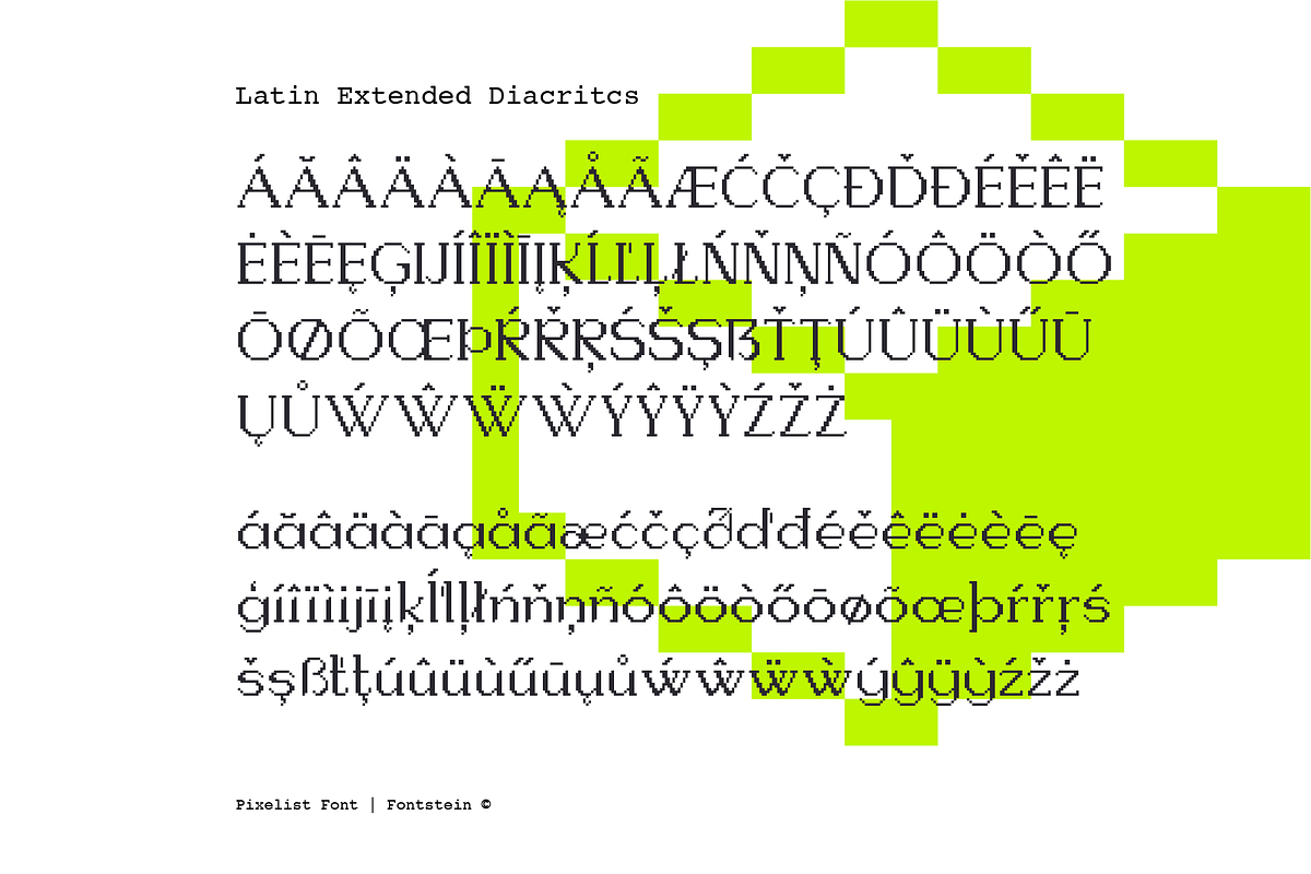 PIXELIST | Pixel taste display font, a Serif Font by Fontstein (Photo 5 of 13)