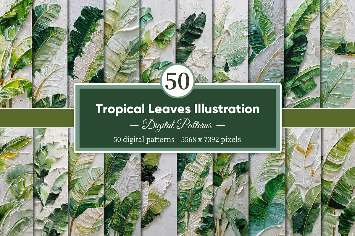 Tropical Leaves Illustration, a Decorative Illustration by Housui Patterns (Photo 1 of 12)
