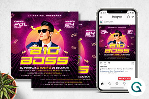 DJ Party Flyer Template, a Flyer Template by Geelator Studio