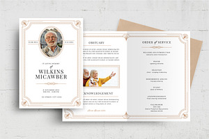 Funeral Program with Deco Border, a Flyer Template by BrandPacks