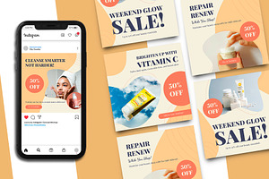 Skincare Sale Instagram Post, a Social Media Template by Artnivora.Std