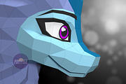 DIY Dragon Head 3D model template, a Graphic by PolyFish (Thumbnail 2 of 5)