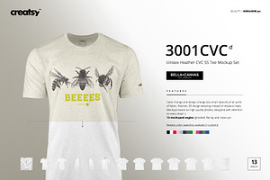 Bella Canvas 3001 CVC Tee Mockup Set