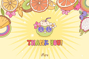 Groovy Retro Fruit Characters bundle, a Food Illustration by Huxmay (Thumbnail 7 of 7)