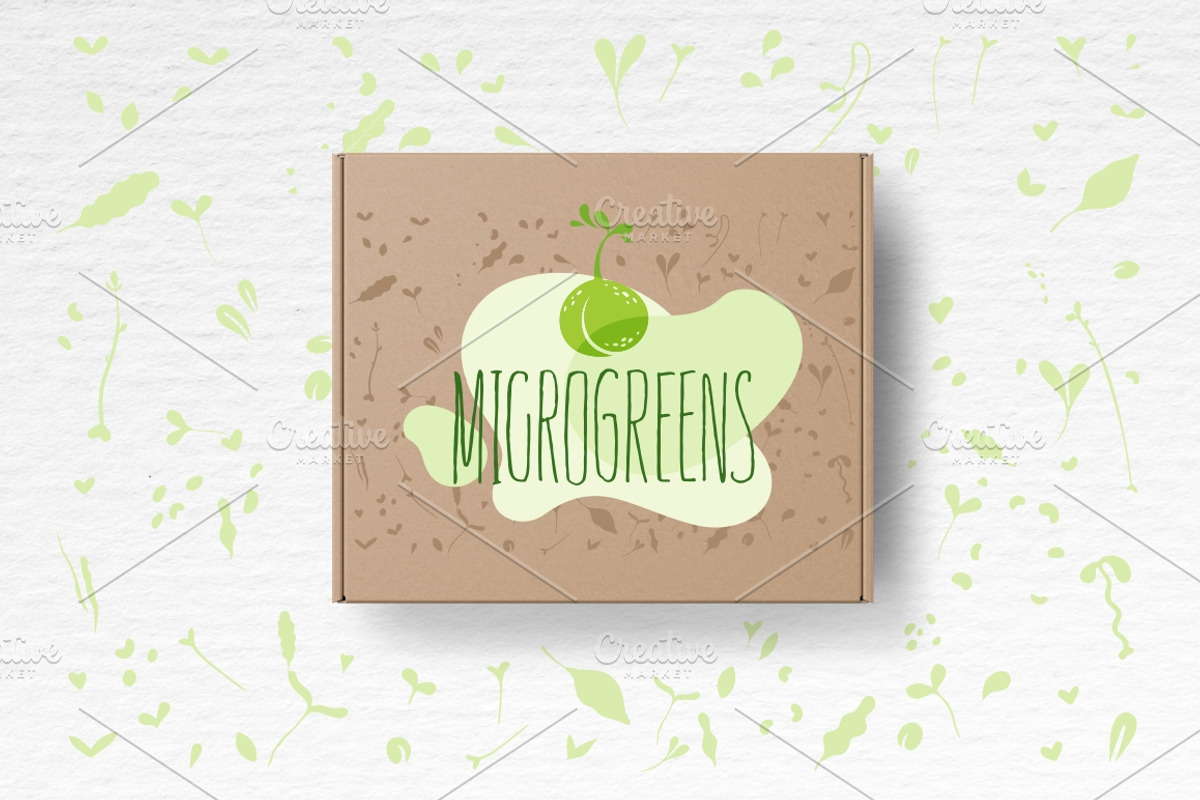 Microgreens Vector Set, an Object Illustration by ElenaKovalyova (Photo 7 of 7)