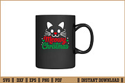 Meowy Christmas Funny Cat Lover SVG, a Seasonal Illustration by Handy Arts Studio (Thumbnail 3 of 3)