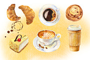 Watercolor coffee and bakery, a Background Graphic by Natasha Koltsova (Thumbnail 2 of 2)