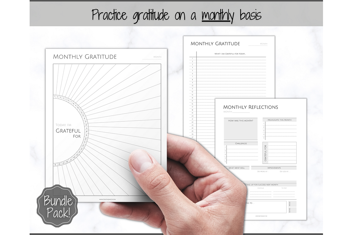 Printable Gratitude Journal BUNDLE, a Templates & Theme by Templatables (Photo 7 of 10)