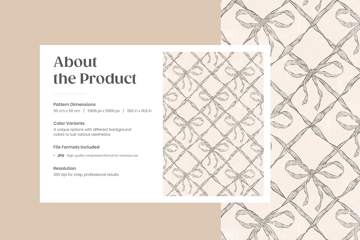 Coquette Bows & Rococo Pattern, a Wallpaper Graphic by Yello_illustration (Photo 2 of 16)