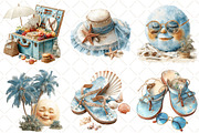 Watercolor Summer Beach Clipart, an Illustration by Black Bird Studio (Thumbnail 3 of 4)