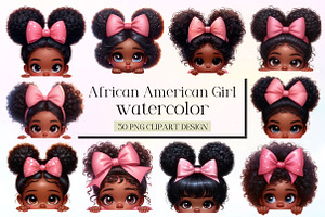Peekaboo African Black Girl Clipart, a Work Illustration by Dream Creation