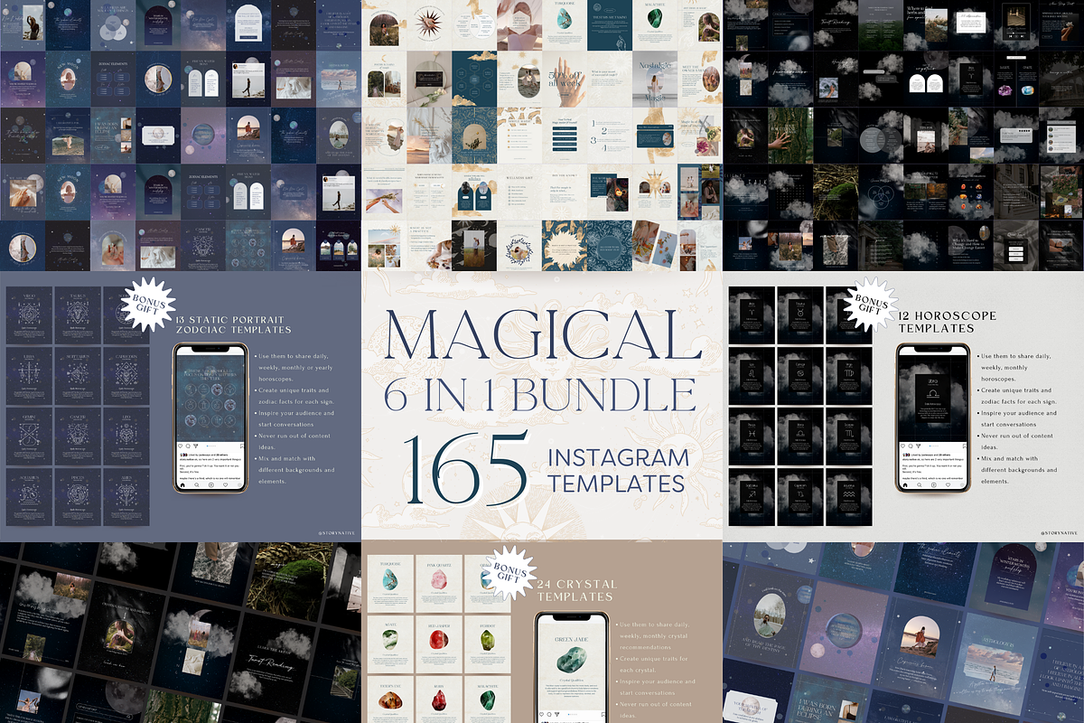 Magical Instagram Canva Bundle, a Social Media Template by Story Native