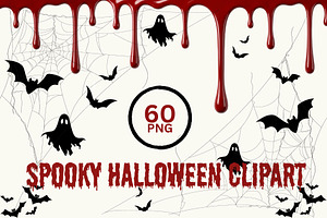 Spooky Halloween Watercolor Clipart