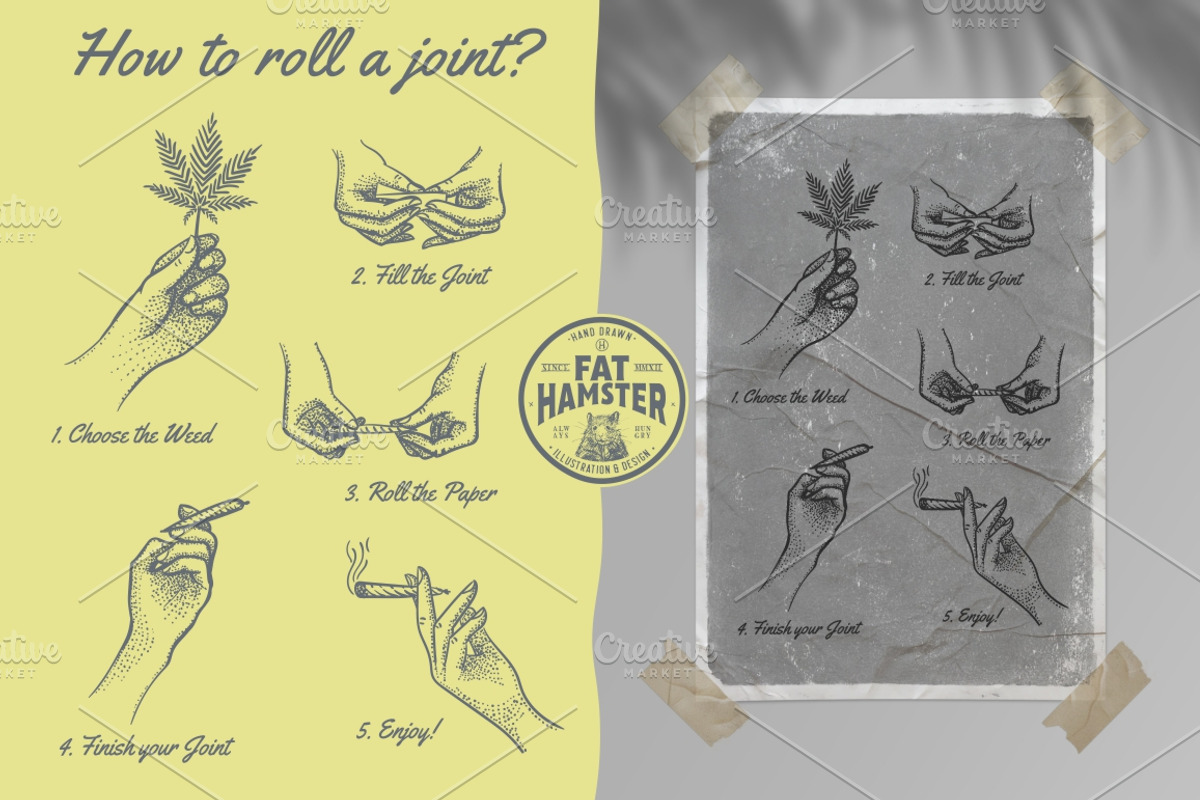 Cannabis & Hand vintage illustration, a Healthcare Illustration by Fat Hamster (Photo 5 of 16)