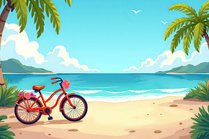 Create a unique summer island flat v, a Photo by LOGOCREATIVE