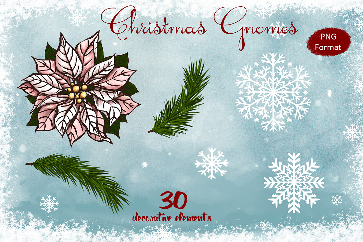 Christmas gnomes. Digital Cliparts, a Decorative Illustration by Maycat_store (Photo 6 of 9)