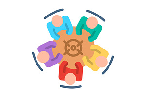 Round Table Flat Icon, a Duotone Icon by Pexelpy