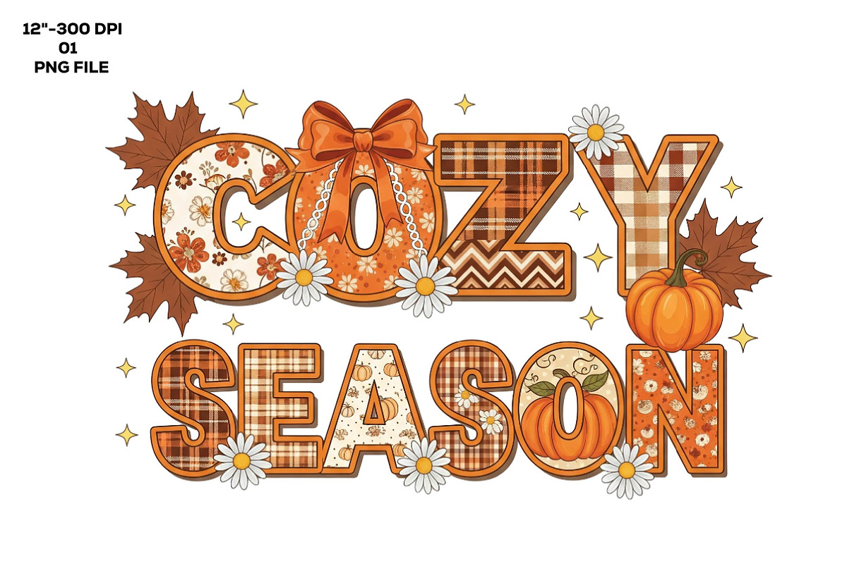 Cozy Season png, Preppy Fall Vibes, an Illustration by CreationArt (Photo 1 of 5)
