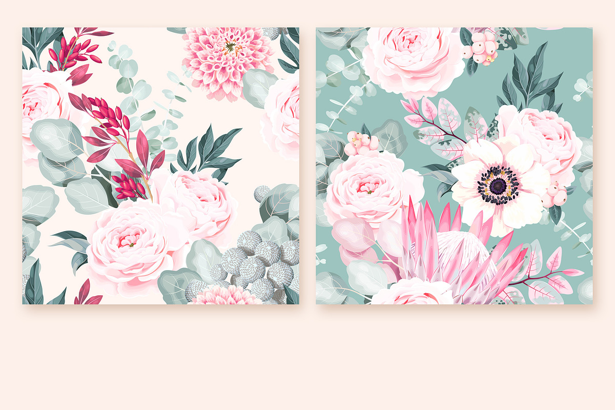 Powdery Pink Patterns, a Pattern Graphic by GreyLilac