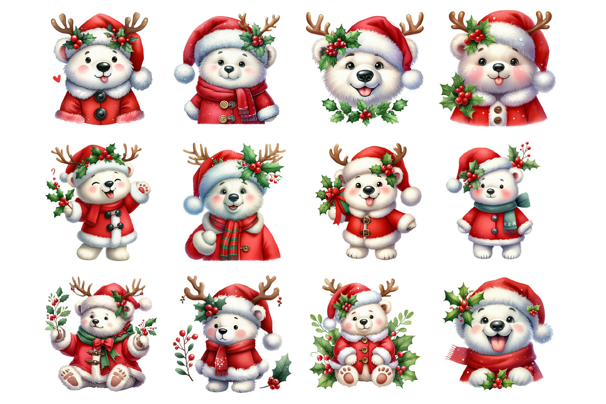 Christmas Polar Bear, an Illustration by Design Market (Photo 3 of 4)