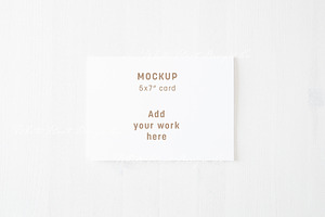 5x7 landscape card mockup, a Print Template by White Hart Co.
