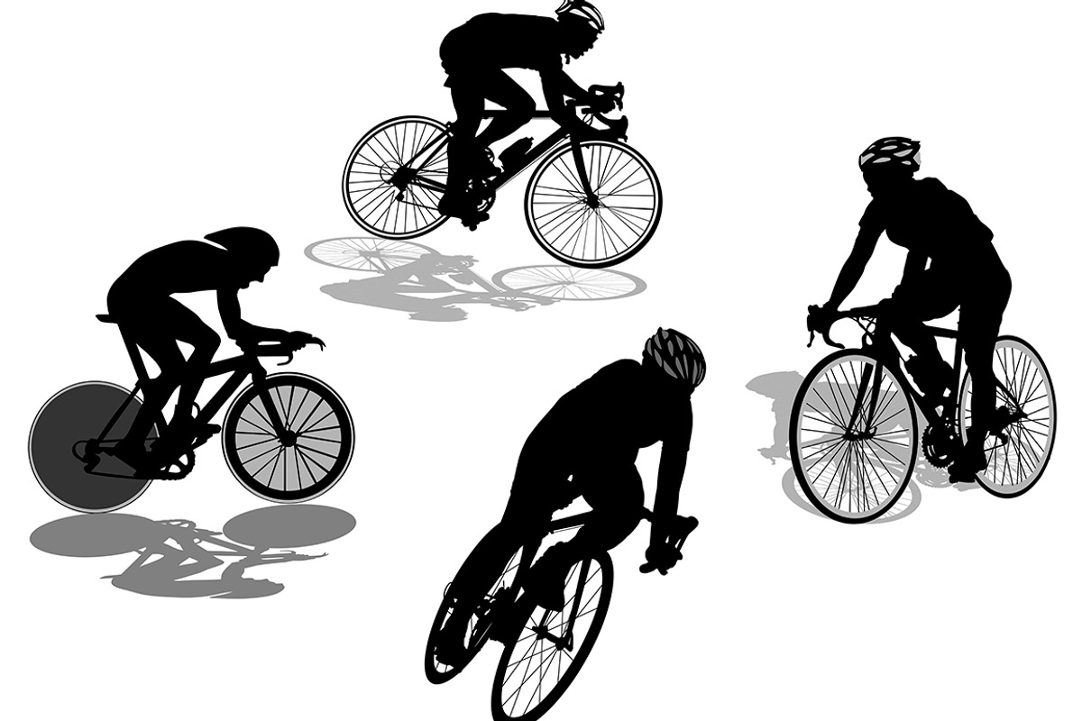Cyclist Silhouette Vector Set, a Graphic by Shocky Design Studio