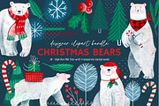 Christmas Bears Clipart, an Object Graphic by FINEAPPLE (Thumbnail 1 of 6)