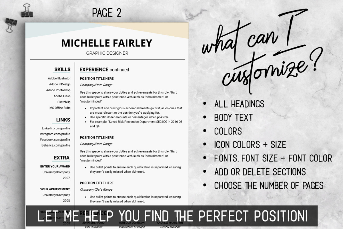 Professional RESUME Template #MF, a Resume Template by LevelUpResume (Photo 4 of 5)