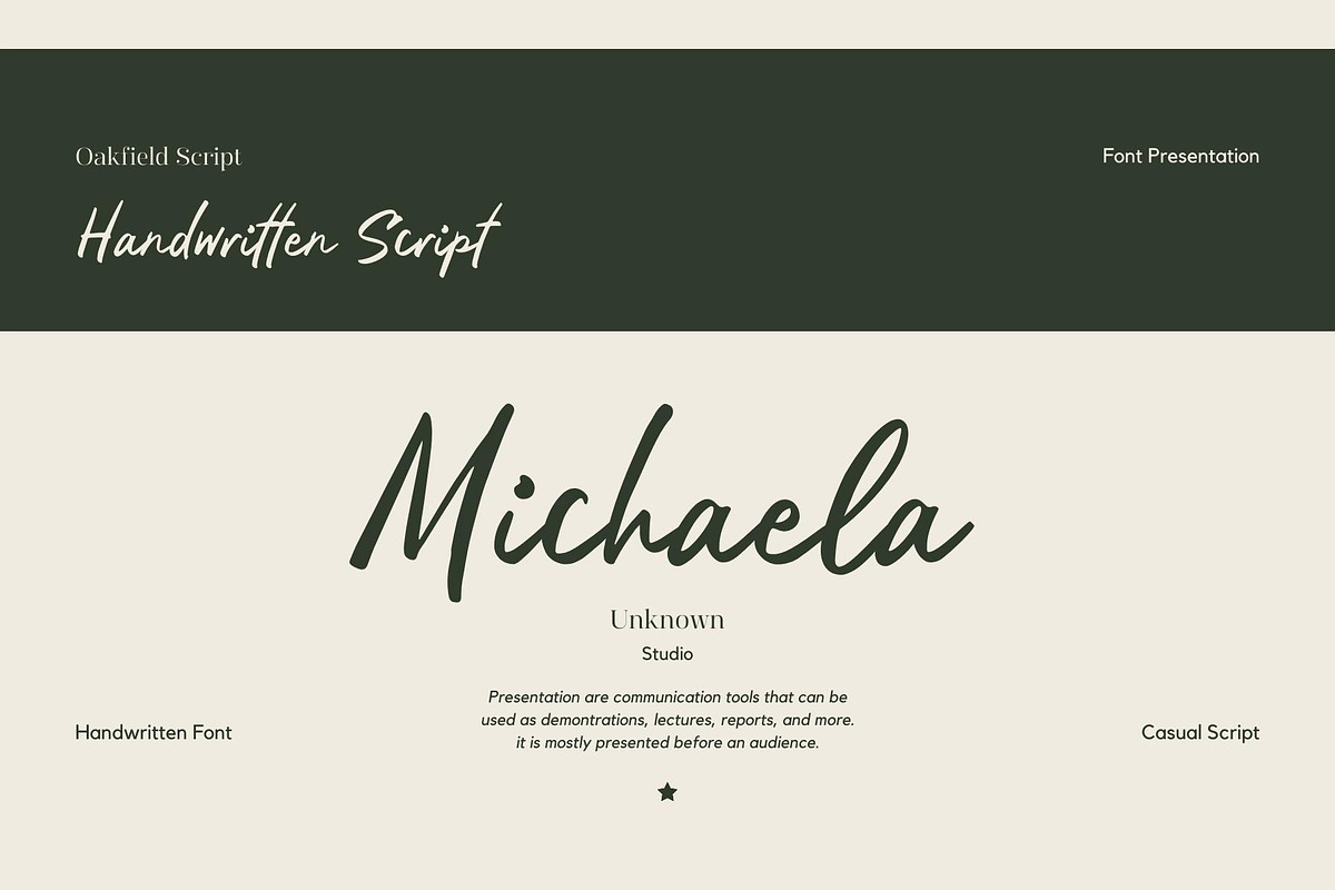 Oakfield Script, a Script Font by Xelo Graph (Photo 3 of 7)