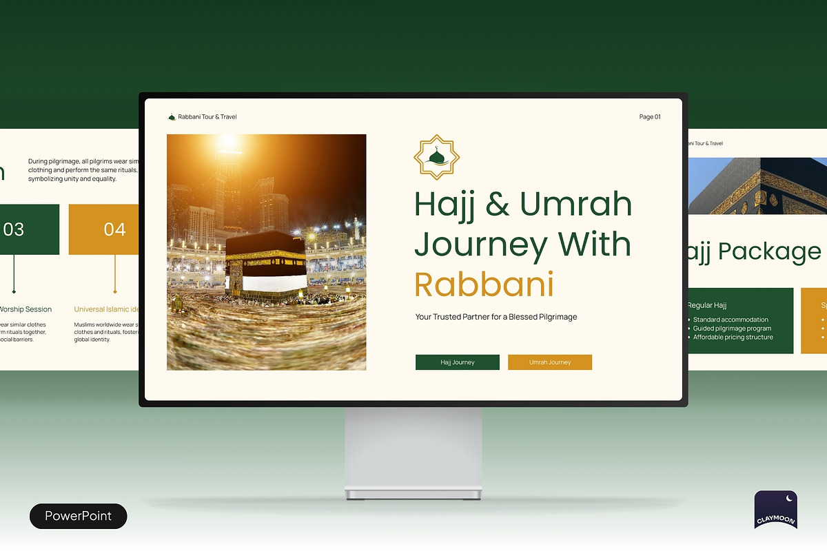 Hajj and Umroh Pitch Deck, a Presentation Template by Claymoon Lab (Photo 1 of 7)