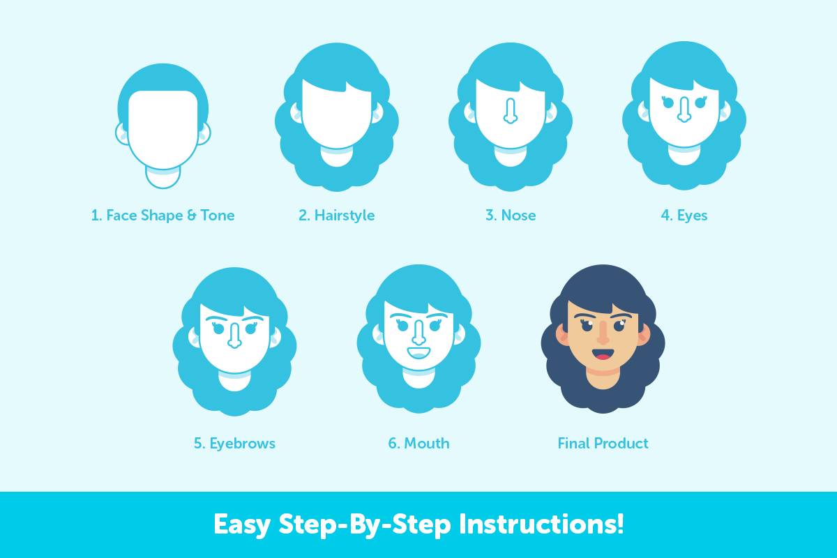 Female Avatar Generator, an Illustration by Blue Cyclops Shop (Photo 2 of 5)