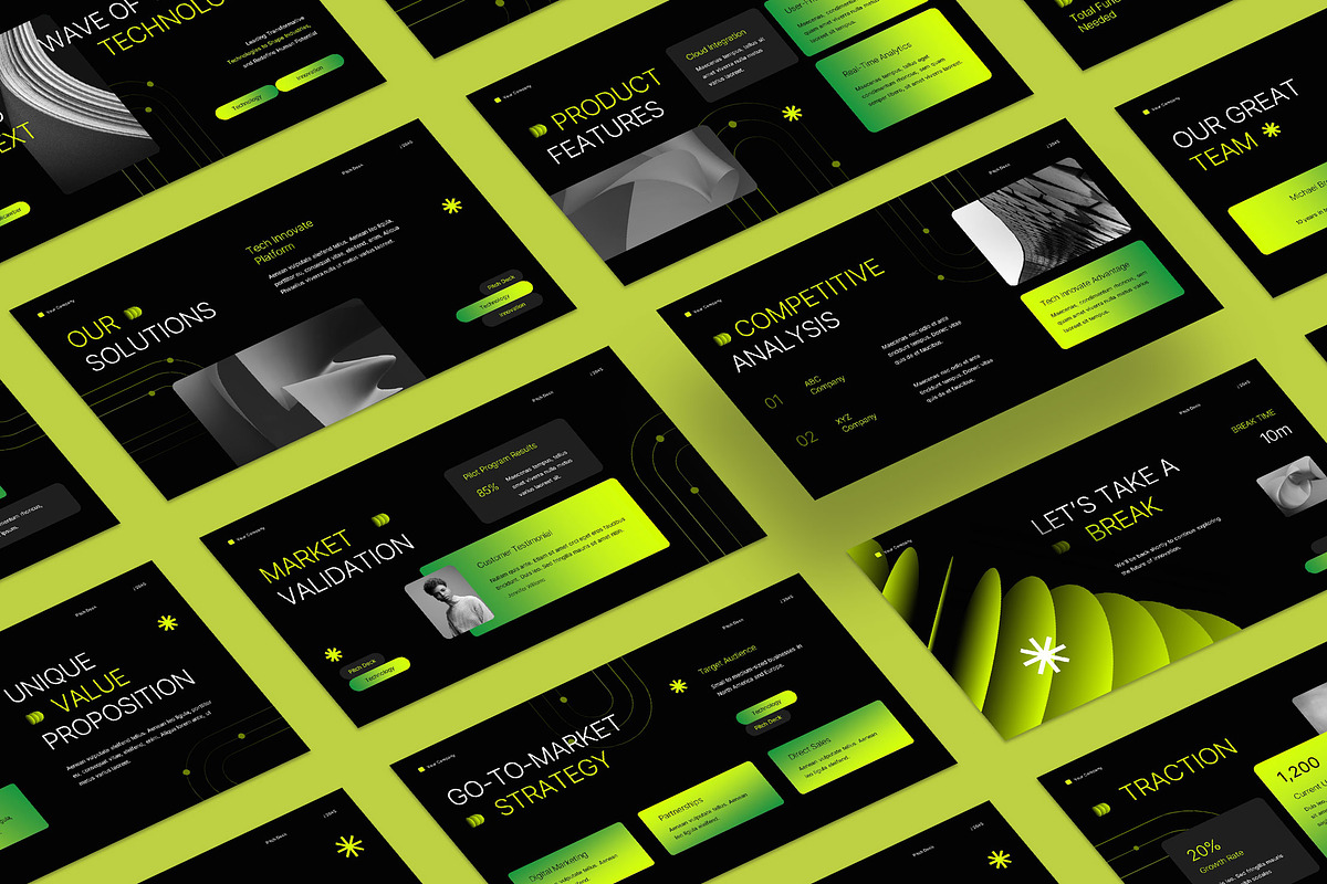 Futuristic Pitch Deck Powerpoint preview 5