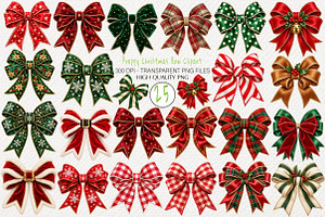 Preppy Christmas Bow Clipart
