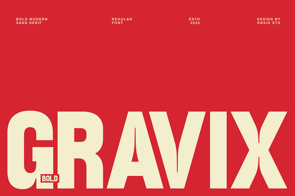 Gravix Bold Modern Sans Serif Font, a Sans Serif Font by Rasio Studio (Photo 1 of 9)