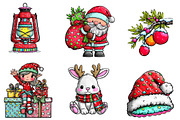 Cute Christmas Clipart, an Illustration by CreationArt (Thumbnail 4 of 5)